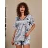 Ekouaer Silk Pajama for Women Short Sleeve Satin Pj Set Two Piece Soft Sleepwear Loungewear, S-XXL(Grey Owl)