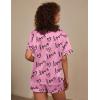 Ekouaer Silk Pajama for Women Short Sleeve Satin Pj Set Two Piece Soft Sleepwear Loungewear, S-XXL(Love)