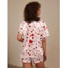 Ekouaer Silk Pajama for Women Short Sleeve Satin Pj Set Two Piece Soft Sleepwear Loungewear, S-XXL(Love Rose)
