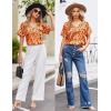 Ekouaer Silk Pajama for Women Short Sleeve Satin Pj Set Two Piece Soft Sleepwear Loungewear, S-XXL(Orange Ghost)