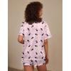 Ekouaer Silk Pajama for Women Short Sleeve Satin Pj Set Two Piece Soft Sleepwear Loungewear, S-XXL(Pink Wine Glass)