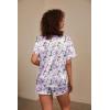 Ekouaer Silk Pajama for Women Short Sleeve Satin Pj Set Two Piece Soft Sleepwear Loungewear, S-XXL(Purple Butterfly & Daisies)