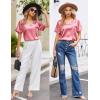 Ekouaer Silk Pajama for Women Short Sleeve Satin Pj Set Two Piece Soft Sleepwear Loungewear, S-XXL(Rose Pink)
