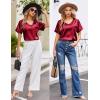 Ekouaer Silk Pajama for Women Short Sleeve Satin Pj Set Two Piece Soft Sleepwear Loungewear, S-XXL(Wine Red)