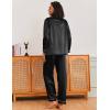 Ekouaer Silk Pajamas for Women Classic Button Down Satin Pajama Sets Long Sleeve Lounge Set(Black)