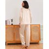 Ekouaer Silk Pajamas for Women Classic Button Down Satin Pajama Sets Long Sleeve Lounge Set(Champagne)