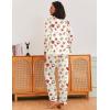 Ekouaer Silk Pajamas for Women Classic Button Down Satin Pajama Sets Long Sleeve Lounge Set(Gingerbread)