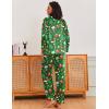 Ekouaer Silk Pajamas for Women Classic Button Down Satin Pajama Sets Long Sleeve Lounge Set(Green Chirstmas Pattern)