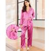 Ekouaer Silk Pajamas for Women Classic Button Down Satin Pajama Sets Long Sleeve Lounge Set(Hot Pink Leopard)