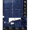 Ekouaer Silk Pajamas for Women Classic Button Down Satin Pajama Sets Long Sleeve Lounge Set(Navy)
