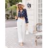 Ekouaer Silk Pajamas for Women Classic Button Down Satin Pajama Sets Long Sleeve Lounge Set(Navy Teddy Alpaca)