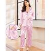 Ekouaer Silk Pajamas for Women Classic Button Down Satin Pajama Sets Long Sleeve Lounge Set(Pink)