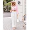 Ekouaer Silk Pajamas for Women Classic Button Down Satin Pajama Sets Long Sleeve Lounge Set(Pink)