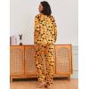 Ekouaer Silk Pajamas for Women Classic Button Down Satin Pajama Sets Long Sleeve Lounge Set(Pumpkin Halloween Pattern)