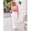 Ekouaer Silk Pajamas for Women Classic Button Down Satin Pajama Sets Long Sleeve Lounge Set(Red White Stripe)