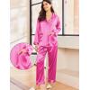 Ekouaer Silk Pajamas for Women Classic Button Down Satin Pajama Sets Long Sleeve Lounge Set(Rose)