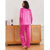 Ekouaer Silk Pajamas for Women Classic Button Down Satin Pajama Sets Long Sleeve Lounge Set(Rose)