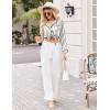 Ekouaer Silk Pajamas for Women Classic Button Down Satin Pajama Sets Long Sleeve Lounge Set(White Black Stripe)