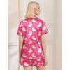 Ekouaer Silk Pajamas for Women Funny Teddy Sleepwear Comfy Short Sleeve Button Down Loungewear Satin Pjs Shorts Set(Rose)
