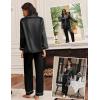 Ekouaer Silk Satin Pajama Set for Womens Button Up Long Sleeve Pjs Sleepwear Soft 2 Piece Loungewear S-XXL(Black)