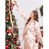Ekouaer Silk Satin Pajama Set for Womens Button Up Long Sleeve Pjs Sleepwear Soft 2 Piece Loungewear S-XXL(Champagne)