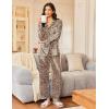 Ekouaer Silk Satin Pajama Set for Womens Button Up Long Sleeve Pjs Sleepwear Soft 2 Piece Loungewear S-XXL(Cheetah Print)
