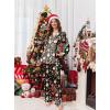 Ekouaer Silk Satin Pajama Set for Womens Button Up Long Sleeve Pjs Sleepwear Soft 2 Piece Loungewear S-XXL(Christmas Black Santa)