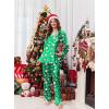 Ekouaer Silk Satin Pajama Set for Womens Button Up Long Sleeve Pjs Sleepwear Soft 2 Piece Loungewear S-XXL(Christmas Green Santa)