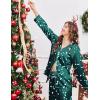 Ekouaer Silk Satin Pajama Set for Womens Button Up Long Sleeve Pjs Sleepwear Soft 2 Piece Loungewear S-XXL(Green)