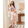 Ekouaer Silk Satin Pajama Set for Womens Button Up Long Sleeve Pjs Sleepwear Soft 2 Piece Loungewear S-XXL(Z Heart Teddy)