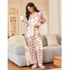 Ekouaer Silk Satin Pajama Set for Womens Button Up Long Sleeve Pjs Sleepwear Soft 2 Piece Loungewear S-XXL(Z Heart Teddy)