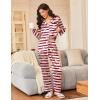 Ekouaer Silk Satin Pajama Set for Womens Button Up Long Sleeve Pjs Sleepwear Soft 2 Piece Loungewear S-XXL(Z Red Stripe Teddy)