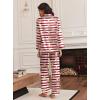 Ekouaer Silk Satin Pajama Set for Womens Button Up Long Sleeve Pjs Sleepwear Soft 2 Piece Loungewear S-XXL(Z Red Stripe Teddy)