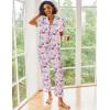 Ekouaer Silk Satin Pajamas Set Women Short Sleeve Sleepwear Soft Button Down Loungewear Pjs Set(Cat Print)