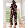 Ekouaer Silk Satin Pajamas Set Women Short Sleeve Sleepwear Soft Button Down Loungewear Pjs Set(Christmas Socks)