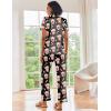 Ekouaer Silk Satin Pajamas Set Women Short Sleeve Sleepwear Soft Button Down Loungewear Pjs Set(French Fries)