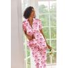 Ekouaer Silk Satin Pajamas Set Women Short Sleeve Sleepwear Soft Button Down Loungewear Pjs Set(Heart-shaped Cake)