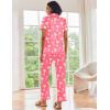 Ekouaer Silk Satin Pajamas Set Women Short Sleeve Sleepwear Soft Button Down Loungewear Pjs Set(Hot Pink Cocktail)