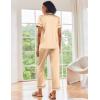 Ekouaer Silk Satin Pajamas Set Women Short Sleeve Sleepwear Soft Button Down Loungewear Pjs Set(Porcini)