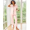 Ekouaer Silk Satin Pajamas Set Women Short Sleeve Sleepwear Soft Button Down Loungewear Pjs Set(Veiled Rose)