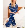 Ekouaer Women Pajamas Set Button Down Sleepwear Short Sleeve Nightwear with Long Pants Soft Pjs Set S-XXL(Blue Zebra)