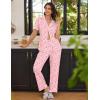 Ekouaer Women Pajamas Set Button Down Sleepwear Short Sleeve Nightwear with Long Pants Soft Pjs Set S-XXL(Love Heart)
