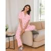 Ekouaer Women Pajamas Set Button Down Sleepwear Short Sleeve Nightwear with Long Pants Soft Pjs Set S-XXL(Love Heart)