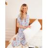 Ekouaer Women Pajamas Set Button Down Sleepwear Short Sleeve Nightwear with Long Pants Soft Pjs Set S-XXL(Pink Leopard)