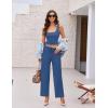 Ekouaer Womens 4 Piece Lounge Sets Ribbed Knit Crop Tank Top and Shorts Pants Casual Outfits(Blue Gray)