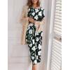 Ekouaer Women’s Capri Pajama Sets Print Short Sleeve Sleepwear Top and Capri Pants Soft Loungewear with Pocket(Black White Lily)