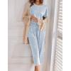 Ekouaer Women’s Capri Pajama Sets Print Short Sleeve Sleepwear Top and Capri Pants Soft Loungewear with Pocket(Blue White Stars)