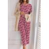 Ekouaer Women’s Capri Pajama Sets Print Short Sleeve Sleepwear Top and Capri Pants Soft Loungewear with Pocket(Love Print)