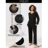 Ekouaer Womens Pajama Sets 2 piece Lounge Sets for Women V-neck Long Sleeve Top and Elastic Waist Pants with Pockets(Blue Floral)