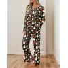 Ekouaer Womens Pajama Sets 2 piece Lounge Sets for Women V-neck Long Sleeve Top and Elastic Waist Pants with Pockets(Christmas Snowman)